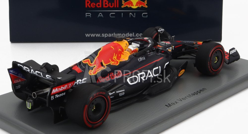 Iskrový model Red bull F1 Rb18 Team Oracle Red Bull Racing N 1 Winner Monza Italy Gp World Champion 2022 Max Verstappen 1:43 Matná modrá žltá červená