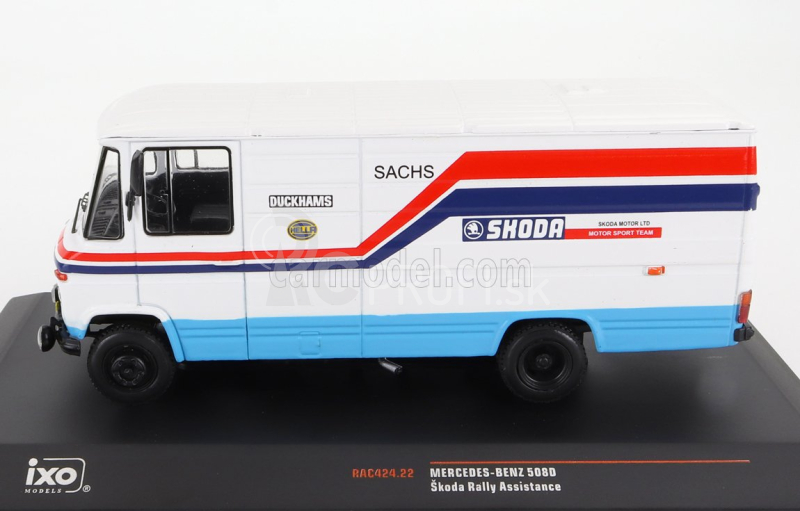 Ixo-models Mercedes benz 508d Van Škoda Rally Assistance 1984 1:43 Biela svetlomodrá