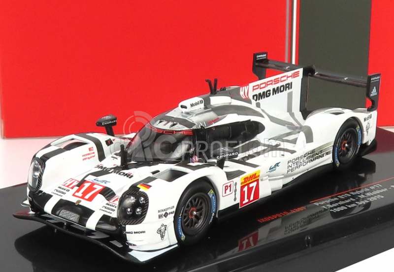 Ixo-models Porsche 919 Hybrid 2.0l Turbo V4 Team Porsche N 17 3. 1000km Spa 2015 T.bernhard - B.hartley - M.webber 1:43 Bielo-sivá čierna