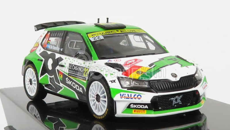 Ixo-models Škoda Fabia Rally2 Evo N 22 Rally Montecarlo 2021 M.wilkison - M.der Ohannesian 1:43 Biela Zelená Čierna