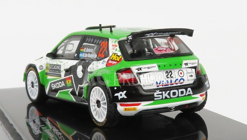 Ixo-models Škoda Fabia Rally2 Evo N 22 Rally Montecarlo 2021 M.wilkison - M.der Ohannesian 1:43 Biela Zelená Čierna