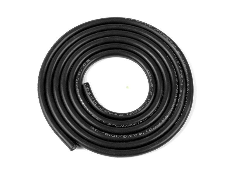 Kábel Powerflex so silikónovou izoláciou 14AWG čierny (1m)