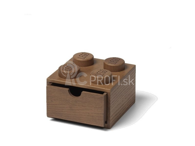 LEGO Wood drevený stolný box 4 so zásuvkou dub tmavý