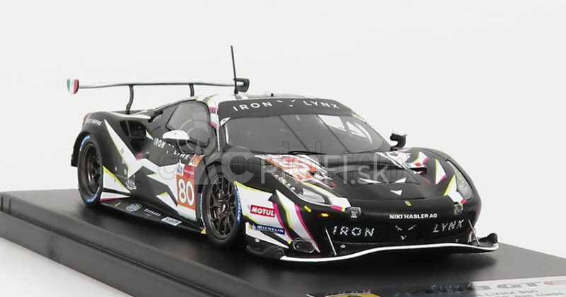 Looksmart Ferrari 488 Gte Iron Lynx Team N 80 3rd Gte-am Class 24h Le Mans 2021 Matteo Cressoni - Callum Ilott - Rino Mastronardi 1:43 Matná čierna biela