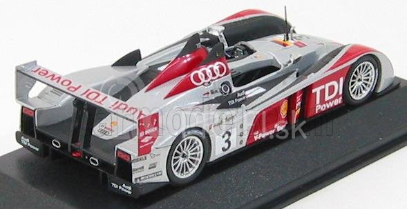 Minichamps Audi R10 N 3 24h Le Mans 2007 Luhr - Premat - Rockenfeller 1:43 Strieborná červená