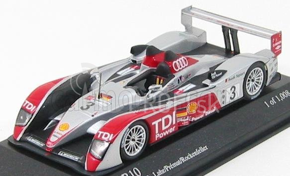 Minichamps Audi R10 N 3 24h Le Mans 2007 Luhr - Premat - Rockenfeller 1:43 Strieborná červená