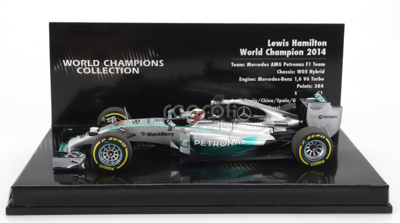 Minichamps Mercedes gp F1 Mgpw05 Hybrid Team Amg Petronas N 44 Majster sveta sezóna 2014 Lewis Hamilton 1:43 Strieborná zelená