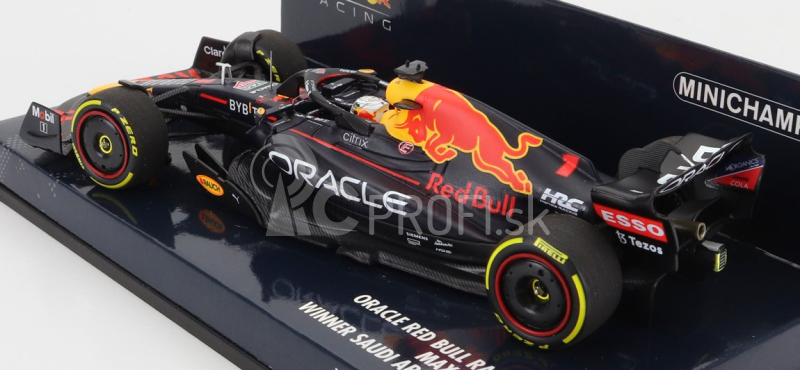 Minichamps Red bull F1 Rb18 Team Oracle Red Bull Racing N 1 Bahrain Gp Majster sveta 2022 Max Verstappen 1:43 Matná modrá žltá červená