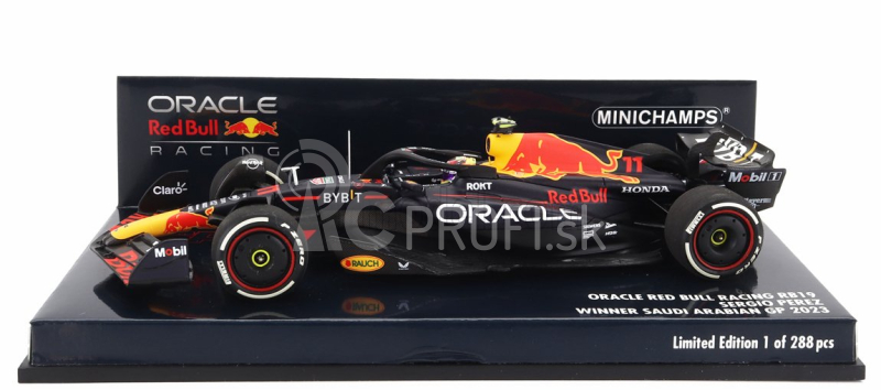 Minichamps Red bull F1 Rb19 Team Oracle Red Bull Racing N 11 Víťaz GP Saudskej Arábie 2023 Sergio Perez 1:43 Matt Blue