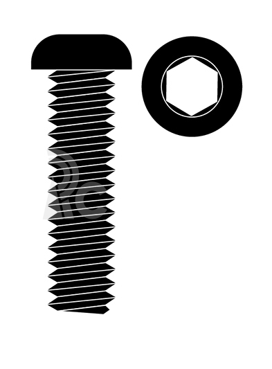 Oceľová inbusová skrutka s hlavou šošovky, M4x20mm, 10 ks.