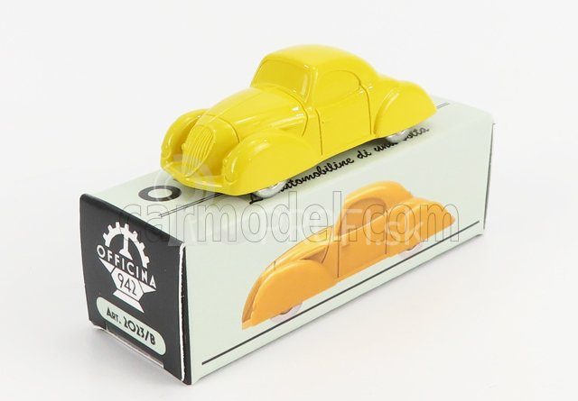 Officina-942 Fiat 1100 Coupe Aerodinamico Carrozzeria Castagna 1937 1:76 Žltá