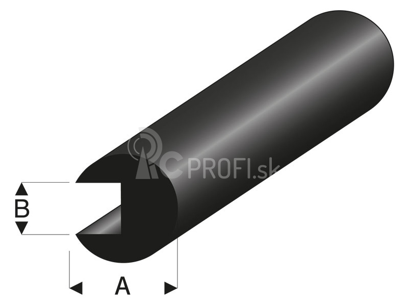 Raboesch gumový ochranný profil na okraje s priemerom 8x2mm 2m