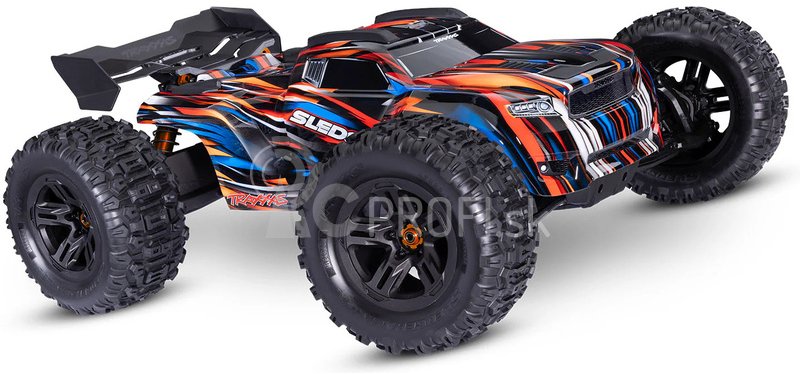 RC auto Traxxas Sledge s pásovými pneumatikami 1:8 RTR, oranžové