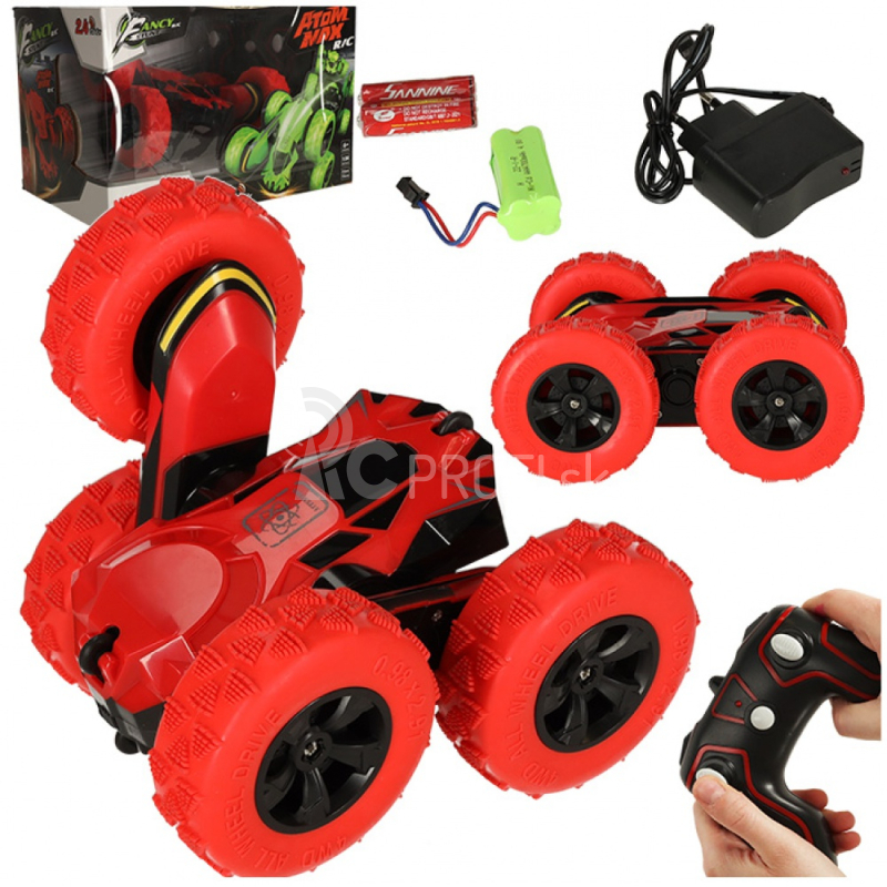 RC obojstranné auto Atom Max, červená