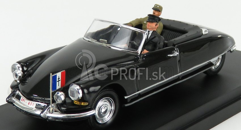 Rio-models Citroen Ds Cabriolet s postavou generála De Gaulla 1959 1:43 čierna