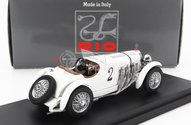 Rio-models Mercedes benz Ssk 7.1l S6 Supercharged Spider N 2 Víťaz 24h Spa 1931 Dimitri Djordjadze - Goffredo Zehender 1:43 Biela