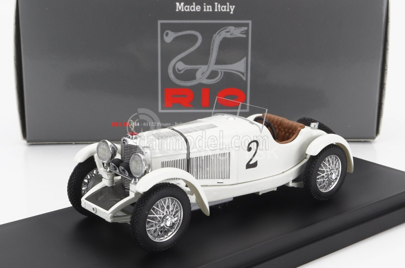 Rio-models Mercedes benz Ssk 7.1l S6 Supercharged Spider N 2 Víťaz 24h Spa 1931 Dimitri Djordjadze - Goffredo Zehender 1:43 Biela