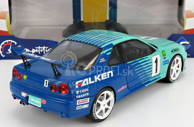 Solido Nissan Skyline (r34) Gt-r Falken Drift Livery 1999 1:18 Modrá