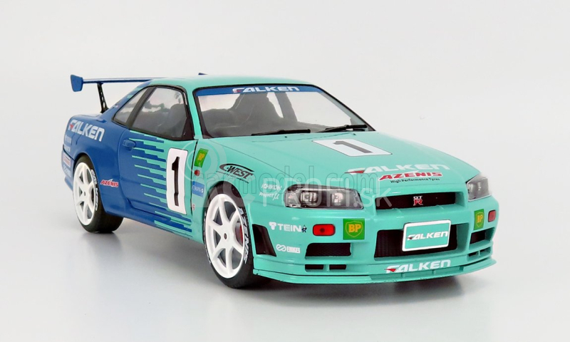 Solido Nissan Skyline (r34) Gt-r Falken Drift Livery 1999 1:18 Modrá