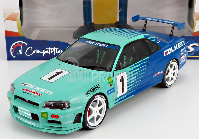 Solido Nissan Skyline (r34) Gt-r Falken Drift Livery 1999 1:18 Modrá