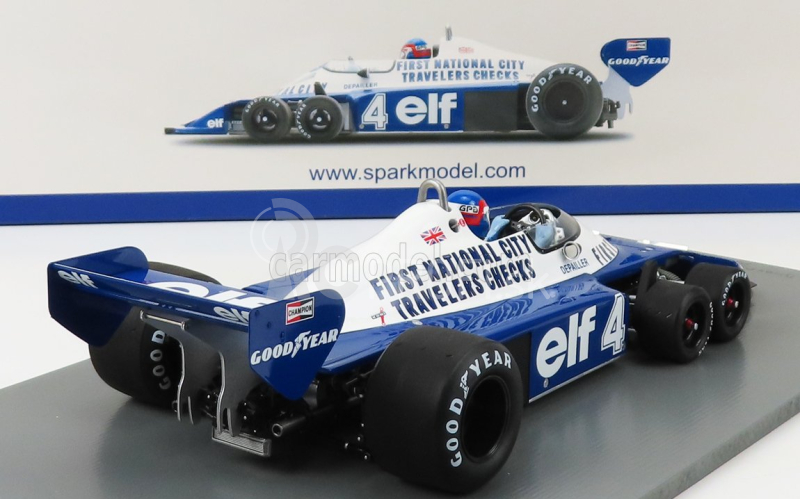 Spark-model Tyrrell F1 P34 Elf N 4 2nd Canada Gp 1977 P.depailler 1:18 Blue White