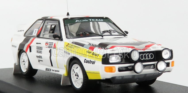 Trofeu Audi Quattro Sport (nočná verzia) N 1 Winner Rally Stadte 1984 - Sobotná verzia W.rohrl - C.geistdorfer 1:43 Biela