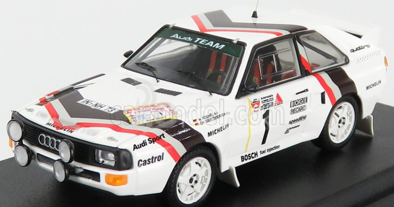 Trofeu Audi Quattro Sport (nočná verzia) N 1 Winner Rally Stadte 1984 - Sobotná verzia W.rohrl - C.geistdorfer 1:43 Biela