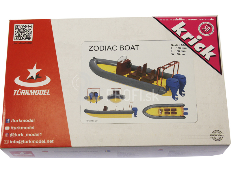 Türkmodel Zodiac nafukovací čln 1:50 kit