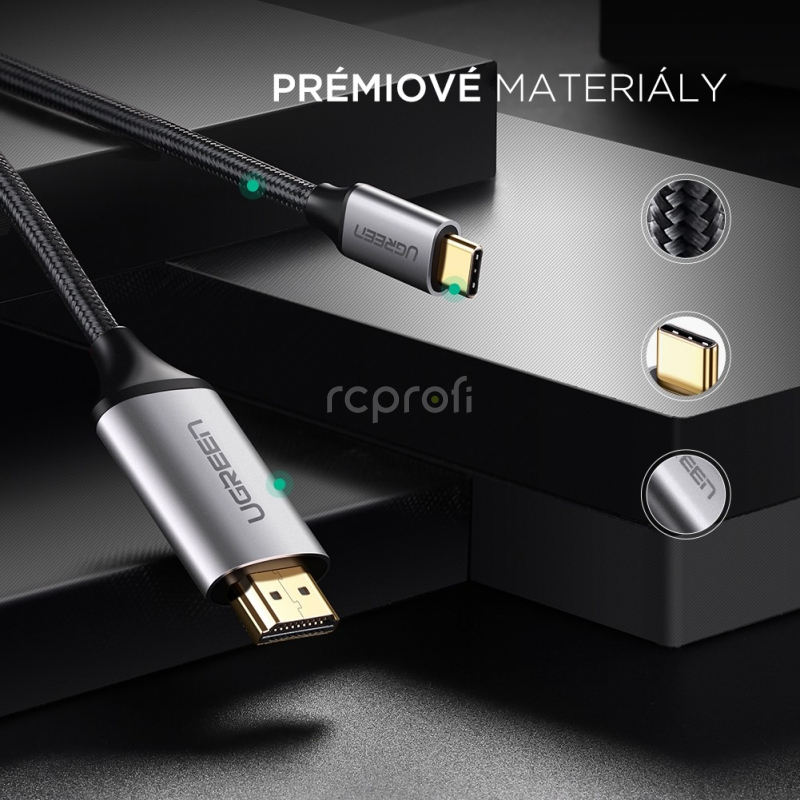 UGREEN USB-C HDMI adaptér 1,5 m, sivý