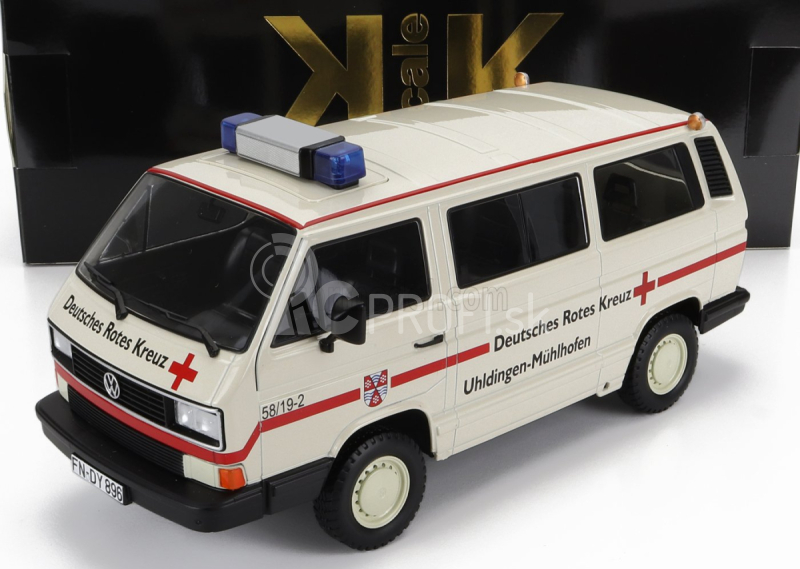 Volkswagen T3 Minibus v mierke Kk Deutsches Rotes Kreuz Ambulance 1987 1:18 Creme Red