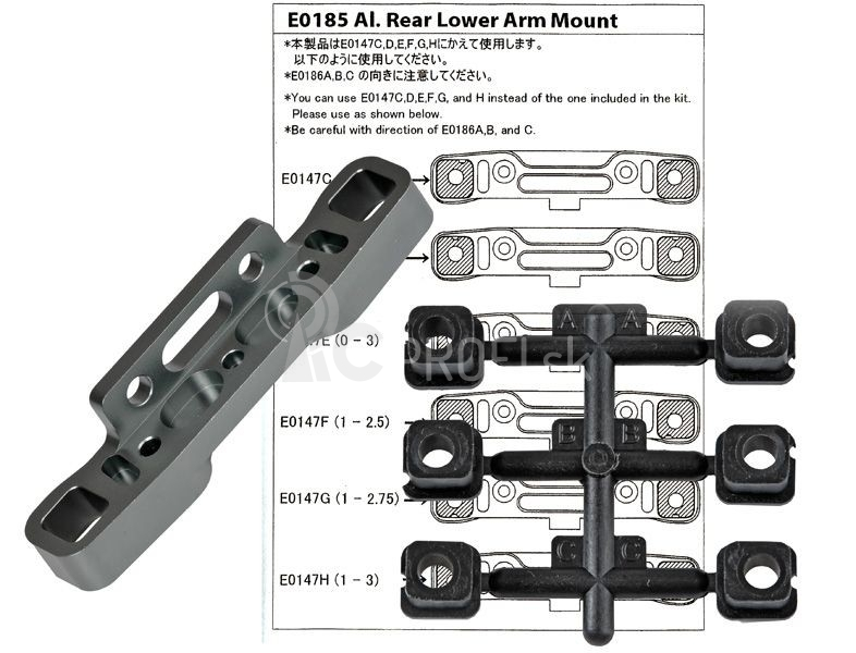 Zadný držiak ramien ALU pre MBX-6