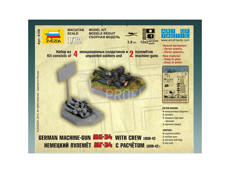 Zvezda guľomet MG-34 s vojakmi východný front 1941 (1:72)