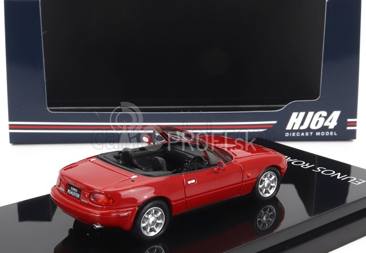 Zapaľovanie-model Mazda Eunos (mx5) Spider Roadster 1989 1:64 Červená