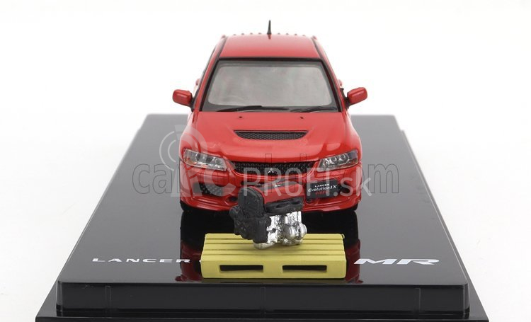 Zapaľovanie-model Mitsubishi Lancer Evolution Ix Gsr s motorom 2003 1:64 červená