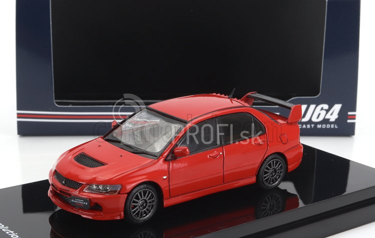 Zapaľovanie-model Mitsubishi Lancer Evolution Ix Gsr s motorom 2003 1:64 červená