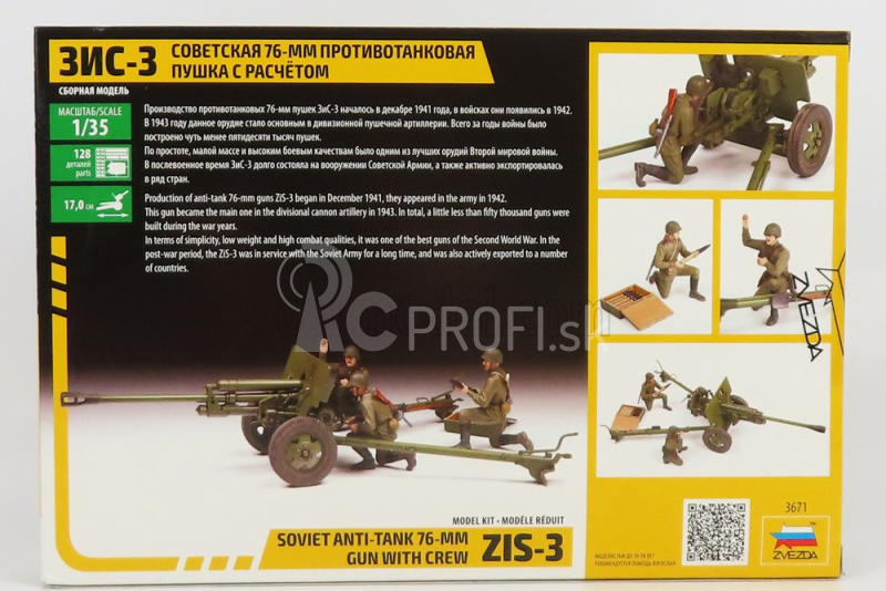 Zvezda Accessories Vojenské sovietske protitankové delo 76 mm s posádkou 1:35 /