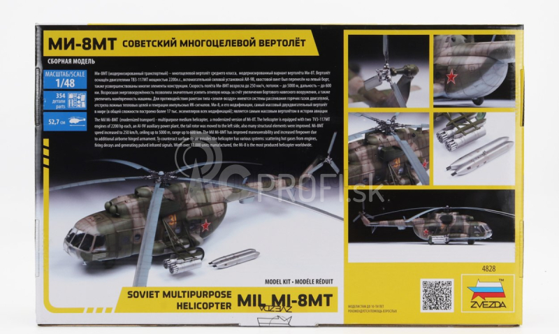 Zvezda Helicopter Mil Mi-8mt Sovietsky viacúčelový vrtuľník Vojenský 1967 1:48 /