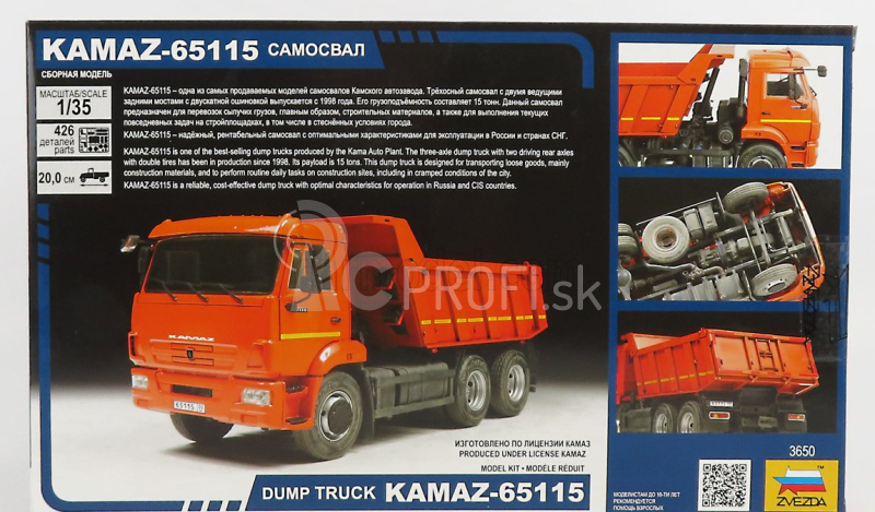 Zvezda Kamaz 65115 Truck Cassone Ribaltabile 2006 - Movimento Terra 1:35 /