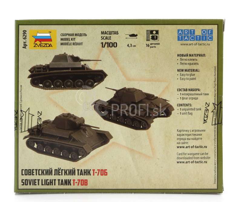 Zvezda Tank T-706 Sovietsky ľahký tank Vojenský 1945 1:100 /